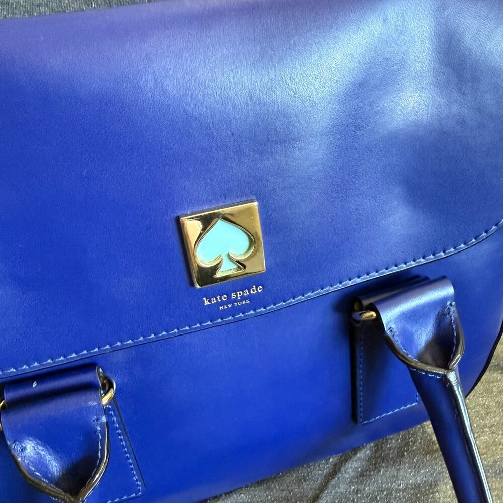 Kate Spade New York Bond Street Flo Satchel Crossbody – Royal Blue / Aqua - Picture 2 of 8